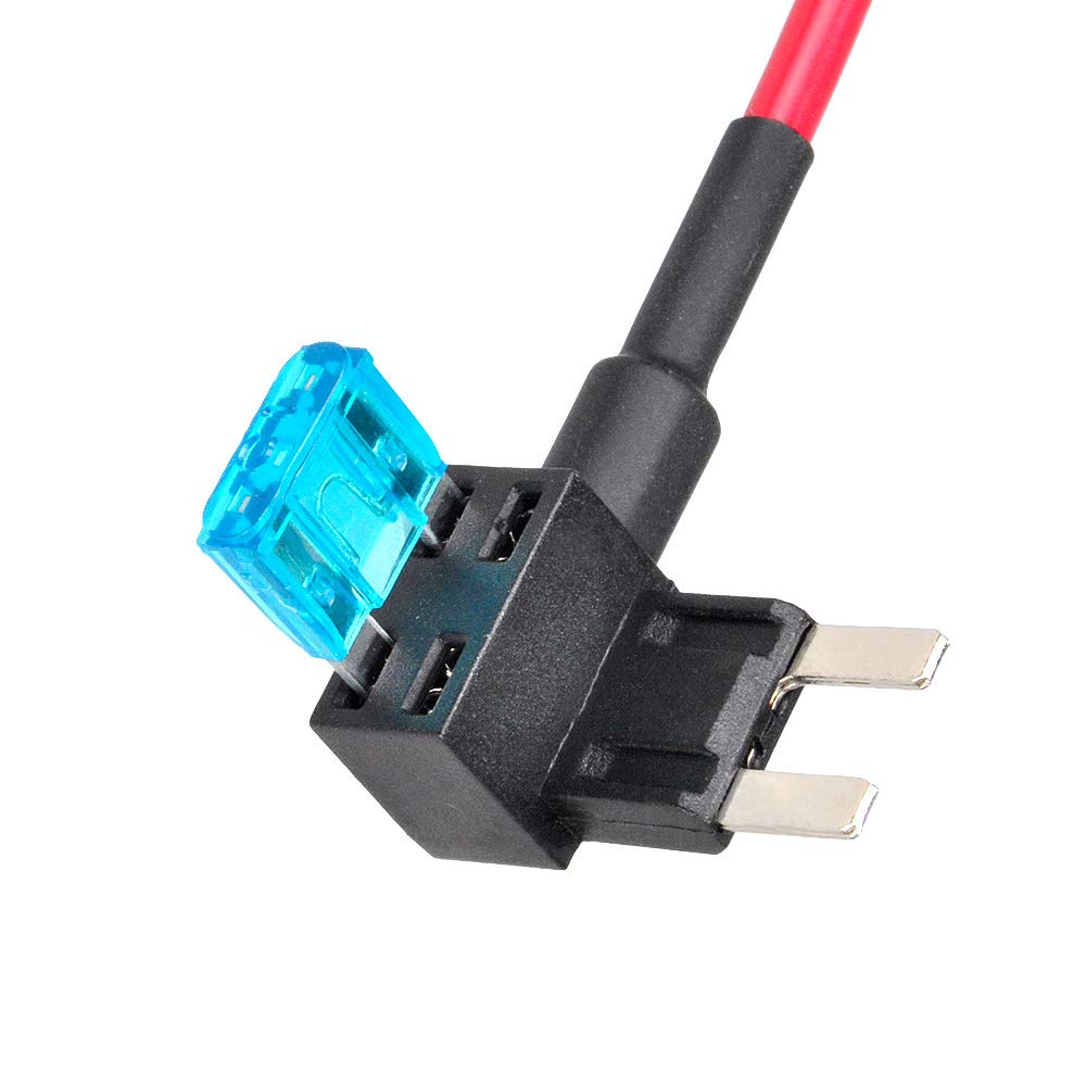 HUICAO 5 Pack Add-a-Circuit 14 Gauge Fuse Tap for Mini Blade Fuse with 15A Fuse