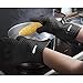 WISH4U Black Silicone BBQ/Cooking Gloves- Internal Finger Thicken Heat Resistant Layer Oven Mitts for Grilling,BBQ, Kitchen – Safe Handling of Pots and Pans– Cooking & Baking Non-Slip Potholders