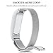 ANCOOL Compatible Fibit Flex Bands Stainless Steel Magnetic Closure Milanese Sports Wristband Compatible Fitbit Flex Tracker(NOT Compatible FELX 2) - Small Silver