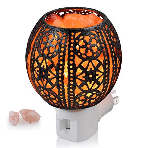 Sunnest Himalayan Salt Lamp, Natural Himalayan Salt Night Light in Lantern Design Crystal Salt Wall Light with 2 Bulbs and Wall Plug for Decoration and Lighting