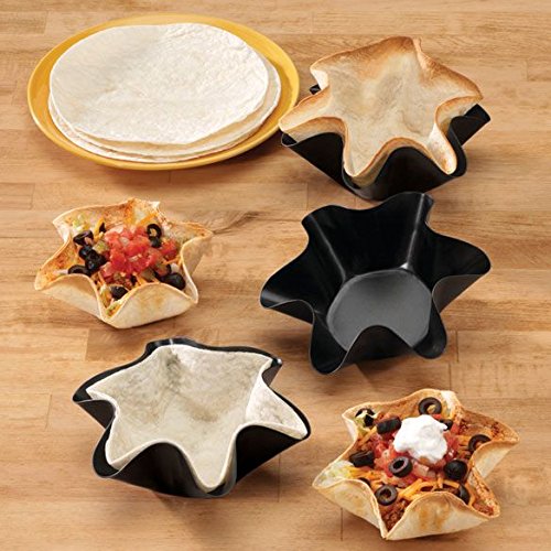 Set of 4 Non-Stick Tortilla Shell Makers in Steel For Taco Dishes