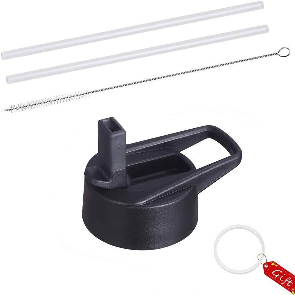 JoyFan Simple Modern Straw Lid - Fits Hydro Flask Wide Mouth Water Bottle Sizes - Splash Proof Cap with straw and brush