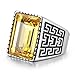 BOHO Jewelry Mens Stainless Steel Cz Ring Vintage Large Charming Gemstone Band (10)