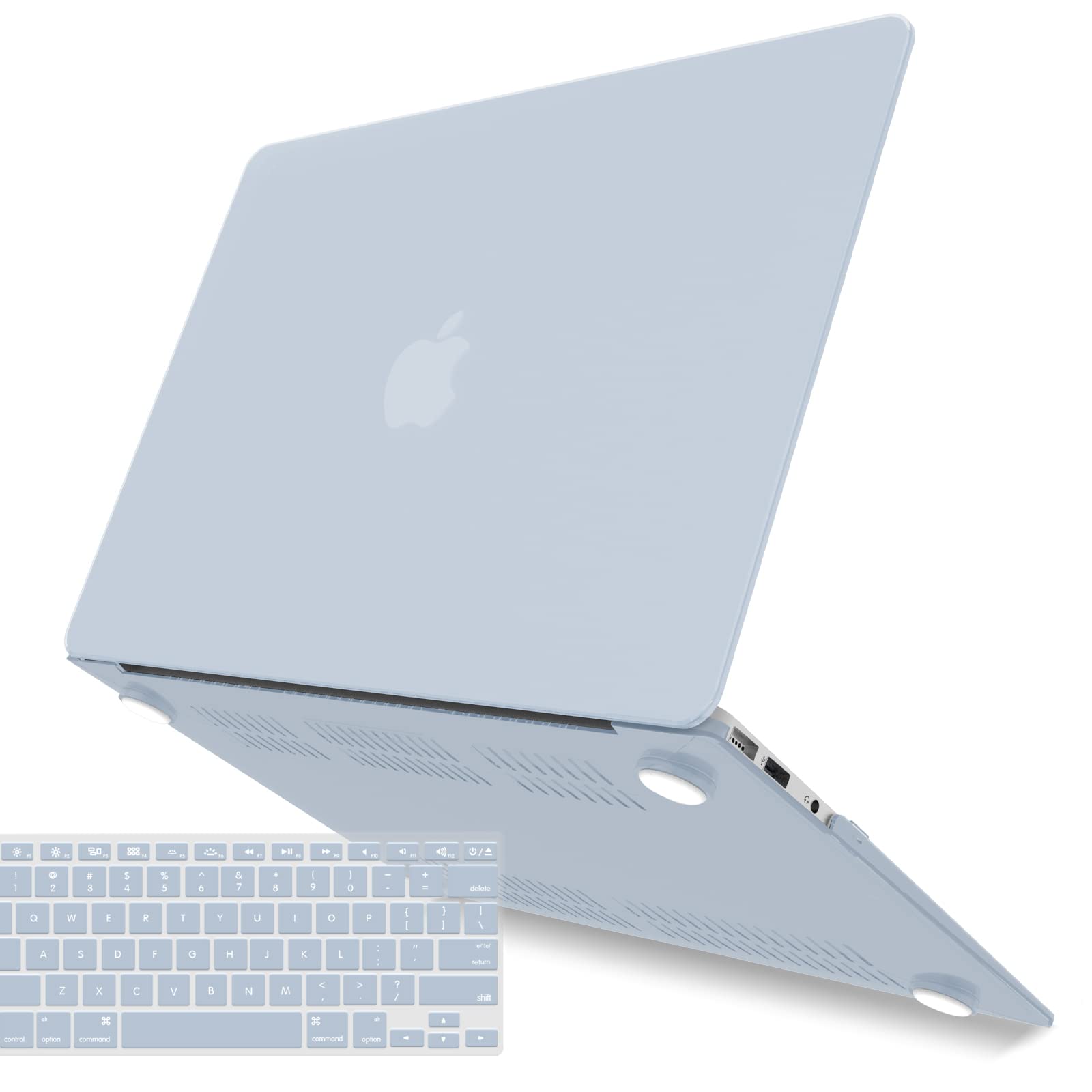 Photo 1 of IBENZER Compatible with MacBook Air 11 Inch Case Model A1370 A1465, Soft Touch Plastic Hard Shell Case Bundle with Keyboard Cover for Mac Air 11, Sierra Blue, A11SIBL+1