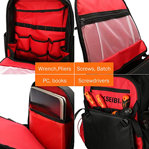 KSEIBI Laptop Backpack Tool Bag Heavy Duty Tools JobSite Organizer