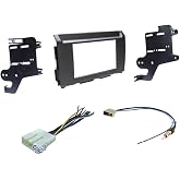Double Din Car Stereo Install Dash Kit, Wire Harness, and AM/FM Radio Reception Antenna Adapter -Made for Nissan: 2017-2019 Titan + 2016-2019 Titan XD