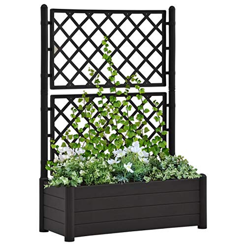Festnight Pflanzkübel mit Spalier Gitterblumenschlitz Pflanzkasten Pflanzkübel eingebaute Gitter Biete 100x43x142 cm PP…