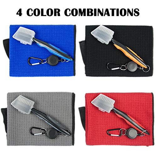 image for Perfshot Microfiber Waffle-Weave Golf Towel with Golf Club Brush | 16