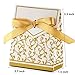100 Pack Party Favor Boxes, Gold Decorative Boxes with Ribbons, for Small Party Gift, Chocolate, Wedding Cake Slices