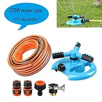 ZPPLD Automatic 360 Degree Garden Sprinkler Lawn Irrigation 3 Nozzles Three Arm Garden Pipe Hose Agriculture Grass Watering Sprinkler,D