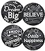 Angelstar Chalkboard Round 4 Piece Coaster Set, 4