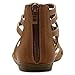 Ollio Women's Shoe Gladiator Strappy Zip Closure Multi Color Sandal