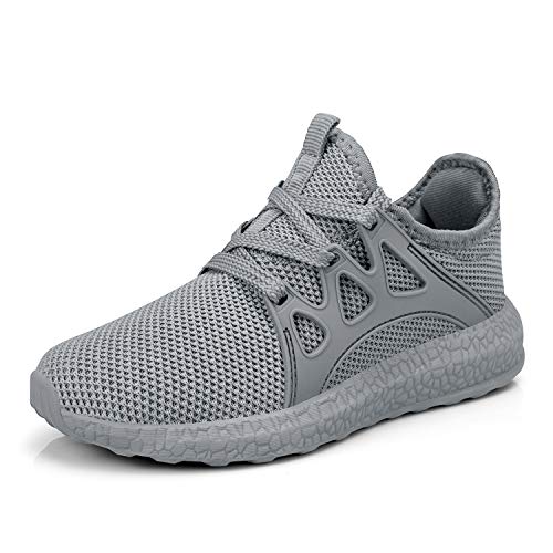 domirica Kids Sneakers Mesh Breathable Athletic Running Shoes Grey