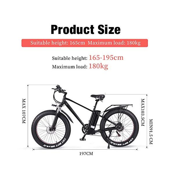 €1,399.00 Bici Elettrica Fat Bike Uomo da Città/Mountain, 26 Pollici 750W  48V 20Ah Batteria Shimano a 7 velocità Freni a Doppio Disco - bikewebshop.it
