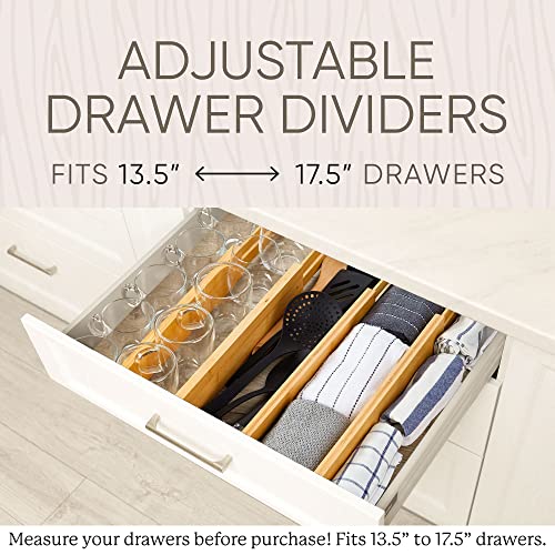 Bamboo drawer dividers expandable wooden dividers separators Spring