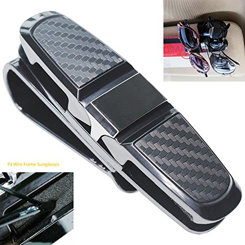 Sunglasses Holder for Car Visor Wire Frame Sunglasses Holder Car Double Sunglasses/Glasses Holder For Car Sun Visor-Conveniently Holds 2 Pairs Of Sunglasses And Tickets By Rt Care