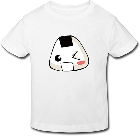 Amazon 星 ２ ６歳子供 半袖 男の子 女の子 お握り 可愛い 焼き海苔 笑顔 オリジナル ティー Tシャツ White 5 6 Toddler オリジナルプリント 通販