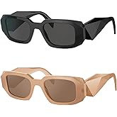 BUTABY Trendy Rectangle Sunglasses for Women Men Retro Sun Glasses Vintage Fashion Square Frame