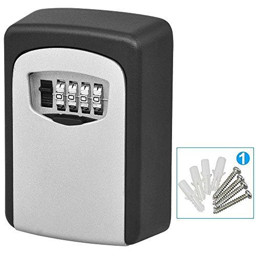Key Lock Box 4 Digit Combination Lock Boxes for Keys Wall Mounted Weather Resistant Secure Box