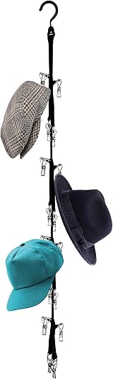 Peohud 2 Pack Closet Hat Organizer Rack 32 Hooks Baseball Cap Storage Holder view 4