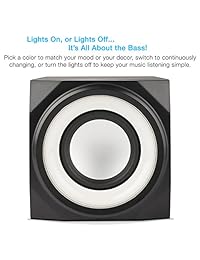 Cyber Acoustics Altavoces Bluetooth con Luces LED   El juego perfecto, película, fiesta, sistema de altavoces multimedia 2.1 Subwoofer (CA SP34BT)