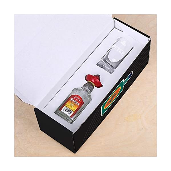 Herz & Heim® Kleines Sierra Tequila Silver Geschenk Set mit gratis Gravur eines Shot-Glases in Geschenkverpackung – Bild 6