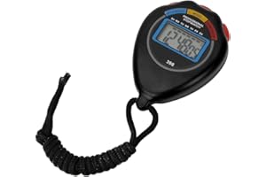 Professional Sports Timer, Electronic Stopwatch for Curling, Athletics, Silent Racing, Running, Swimming - Black