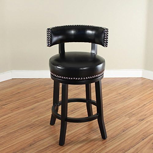 Monsoon Pacific Mossoro Swivel Leather Counter Stool, Black