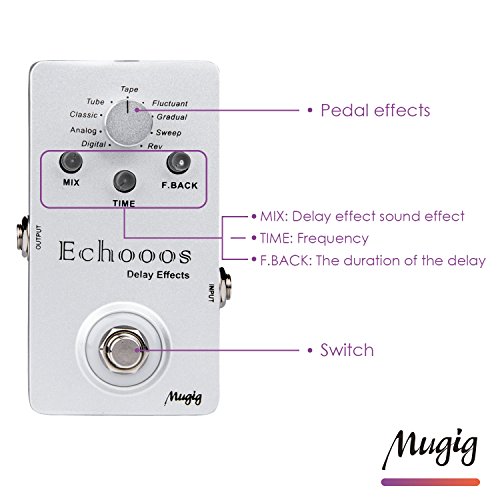 Mugig Electric Effects Pedal, Bass Guitar Effects Pedal, Multi-effects Pedal, Multieffects Processors with 9 Types True Bypass for Electric Guitar/Bass(Digital) - Thumbnail 2