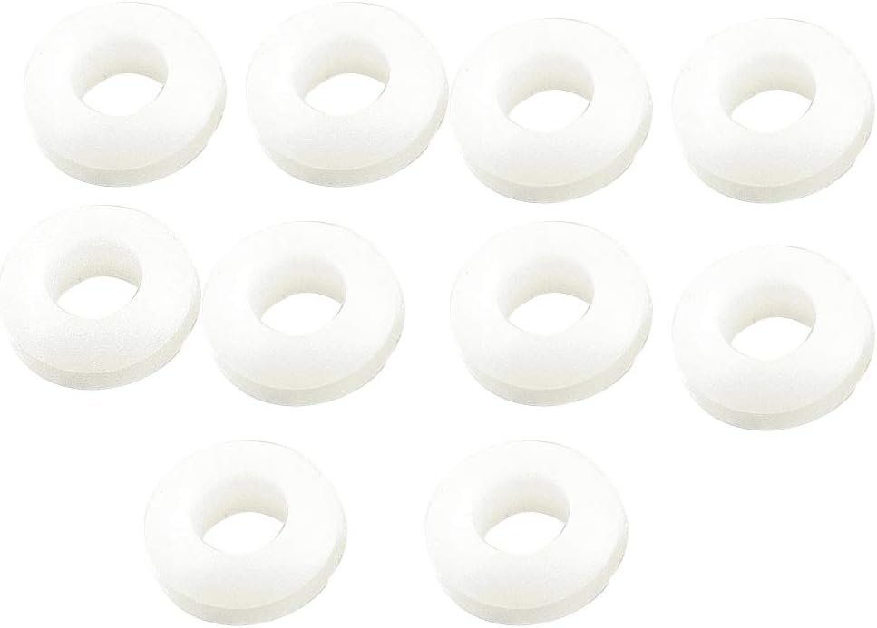sourcing map 10 Pcs 8mm Inside Diameter Wearing Resistant Rubber Grommets White
