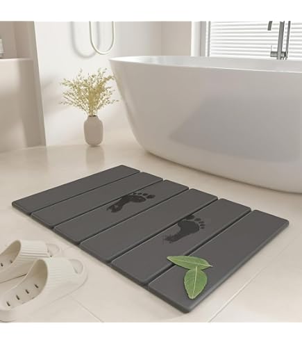 Kieselgur Badematte 60x40 Cm – Faltbar, Saugstark, Schnelltrocknend & Rutschfest Für Bad, Küche & Haustierbereich