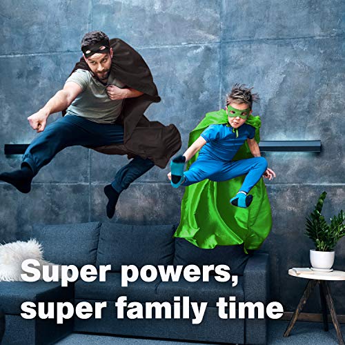 STOIE'S Family Superhero Capes and Masks, 8-Piece Set - Dress-Up Group Costume Kit for Parents and Kids - Party Supplies - Durable, Materials