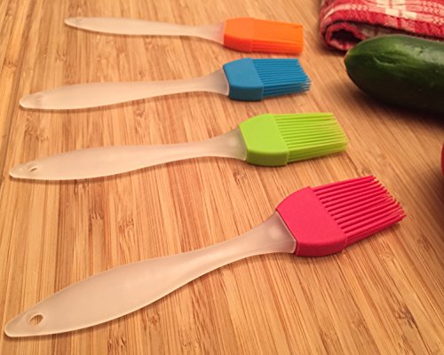 Lifestyle Dynamics Chef 6 Â¾" Silicone Basting Brushes, Pastry Brushes, BBQ Brushes, Veggies Brushes, Heat Resistant, 4 Color Pack