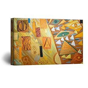Canvas Wall Art - Abstract Golden Painting Color Composition - Giclee Print Gallery Wrap Modern Home Art Ready to Hang - 12x18 inches