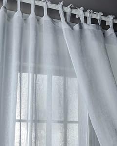Amazon.com: Sahara White linen sheer /gauze tie top ...