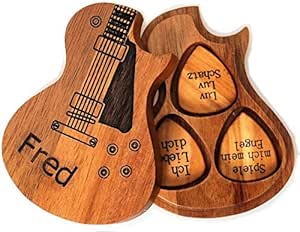 Púas de guitarra de madera personalizadas con estuche ...