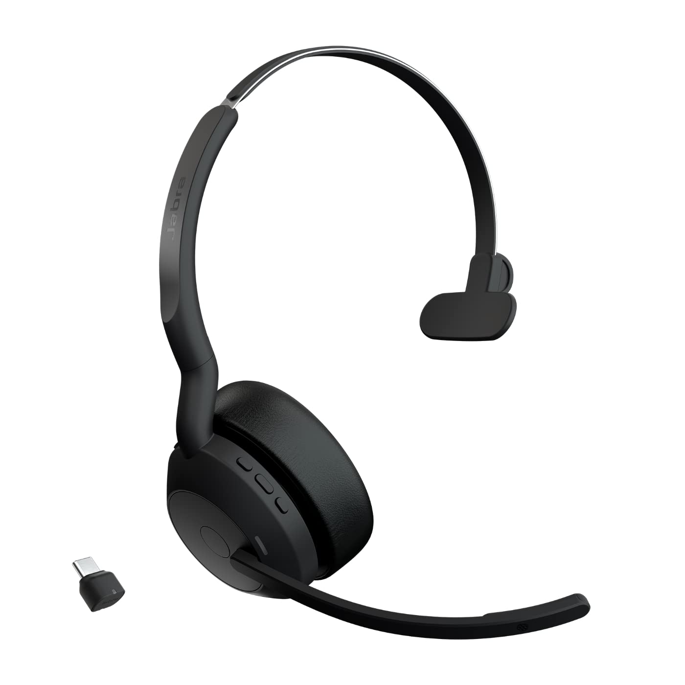 Jabra Evolve2 55 Mono Wireless Headset Air Comfort Technology, Noise-cancelling Mics, and ANC - Works with UC Platforms such as Zoom and Google Meet - Black