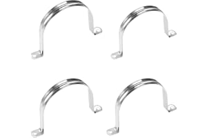 BVO 4 Pcs 6inch Rigid Pipe Strap,Two Hole Stainless Steel Strap U Bracket, Widened Tube Strap Tension Clip Assortment Kit Heavy Duty Pipe Clamp for Pipe Fixing（160mm）
