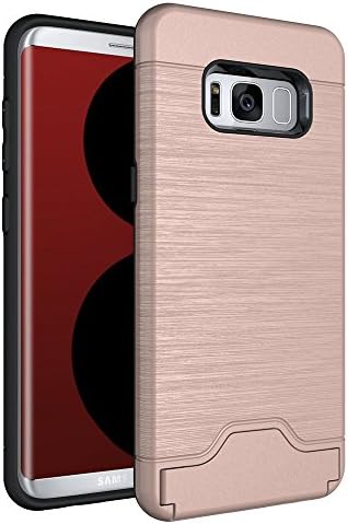 Galaxy S8 case,LISTIAQ Dual Layer Advanced Shock Absorption Protective with Card Holder and Kickstand Wallet Case Heavy Duty Bumper for Galaxy S8