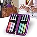 Lighted Crochet Hooks with Case, 6 pcs Set with 3 Pack Replacement Batteries - LED Lite Hooks with Ergonomic Soft Grip Handles - Set of 6 Hooks for Arthritic Hands - Size 4mm to 6.5mm (Purple)