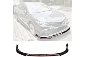 Meyffon Front Bumper Lip Spoiler 3PCS Compatible with 2021+ Camry Sporty Style Bumper Lip Diffuser Splitter Glossy Black w/Red Line