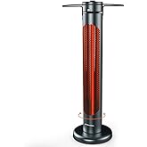 ThermoMate Electric Patio Heater, 1500W IP65 Outdoor/Indoor Infrared Heater with Remote, 8 Heating Levels 8-Hour Timer &amp; Oscillation, Tip-over Protection for Garage Backyard Restaurant