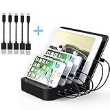 Kisreal USB Charging Station 5-Port Desktop Charging Stand Organizer for iPhone, iPad, Tablets and Other USB-Charged Devices