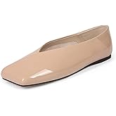 Pomoxikn Womens Ballet Flats Square Toe Ballet Flats Shoes for Women Dress Shoes Loafers Comfortable Dressy