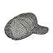 Grey Soft Herringbone Patchwork Cabbie Hat, Cute Wool Blend Chevron Newsboy Cap