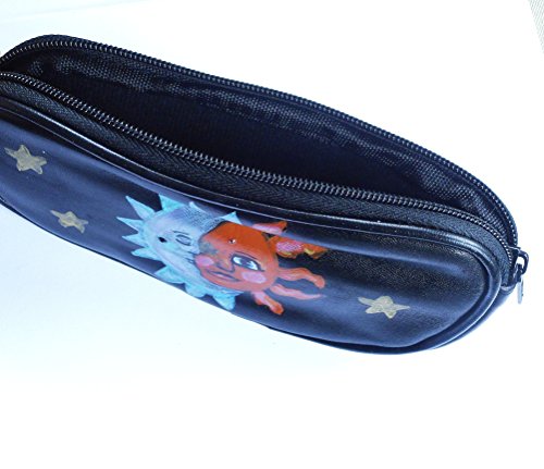Boho Sun Moon Stars Black Leather Wristlet Eyeglass Sunglass Case Bohemian Accessories for Women