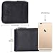 DONWORD RFID Men's Leather Zipper wallet Zip Around Wallet Bifold Multi Card Holder Purse (Black)