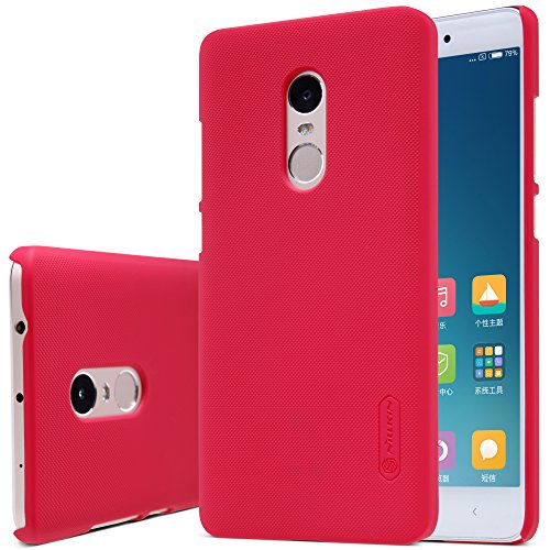 Xiaomi Redmi Note 4 Case Nillkin Frosted Shield Matte Plastic Ultra Thin Slim Light Fit Case, Shockproof Shell Anti-Scratch Anti-Fingerprint Cover (with Screen protector) (Frosted Red)