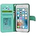Arae Case for iPhone 6s / iPhone 6, Premium PU Leather Wallet case [Wrist Strap] Flip Folio [Kickstand Feature] with ID&Credit Card Pockets for iPhone 6s / 6 4.7 inch (Green)
