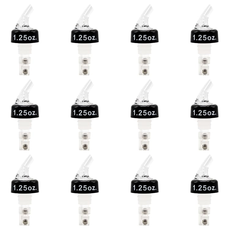 Photo 1 of 12 Pack Measured Liquor Bottle Pourer Spout With Collar (Clear 1.25oz 37.5ml), Jigger Quick Shot Spirit Measure Pourer for Alcohol Wine Cocktail